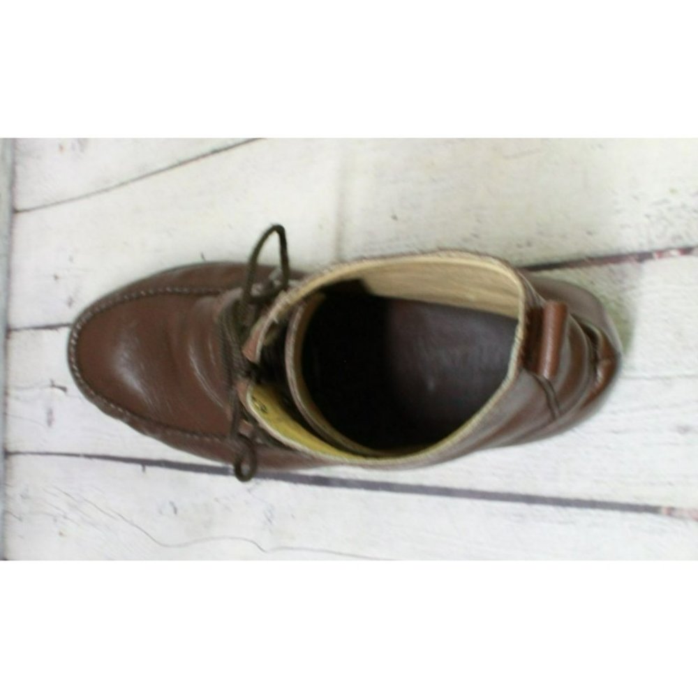 Hitchcock Brown Leather Lace Up Handsewn Casual Ankle Boots Size 10.5 - Picture 7 of 9
